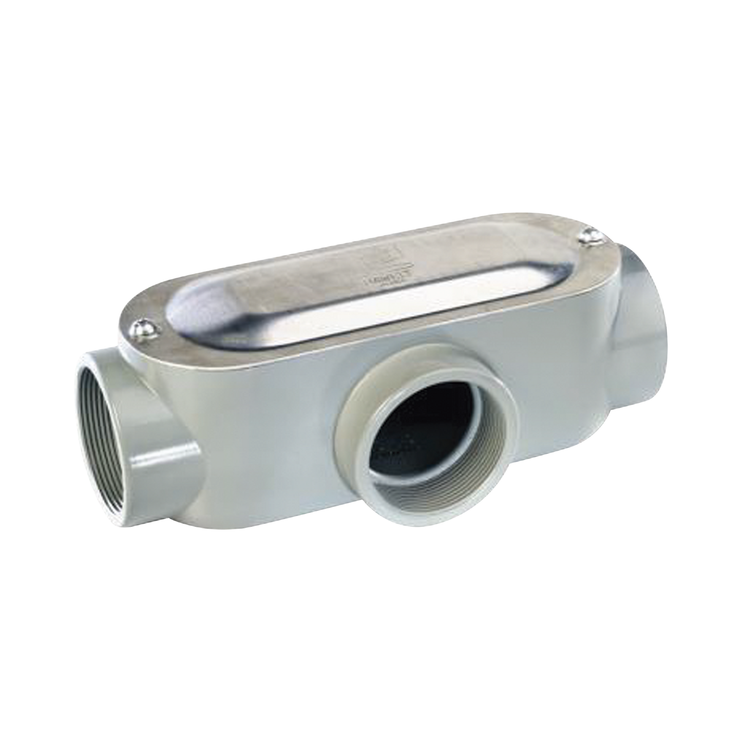 Caja oval roscada tipo T de 2" (50.8) incluye tapa y tornillos.