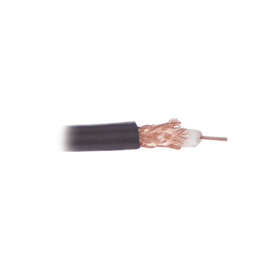 Retazo de 5 mts de Cable RG59, conductor central de alambre de cobre calibre 20, blindado de malla trenzada de cobre 80%, aislante de polietileno sólido.