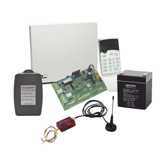 Kit de Alarma RUNNER8/16 con Comunicador MN02LTEMV3, Gabinete, Batería y Trasmformador