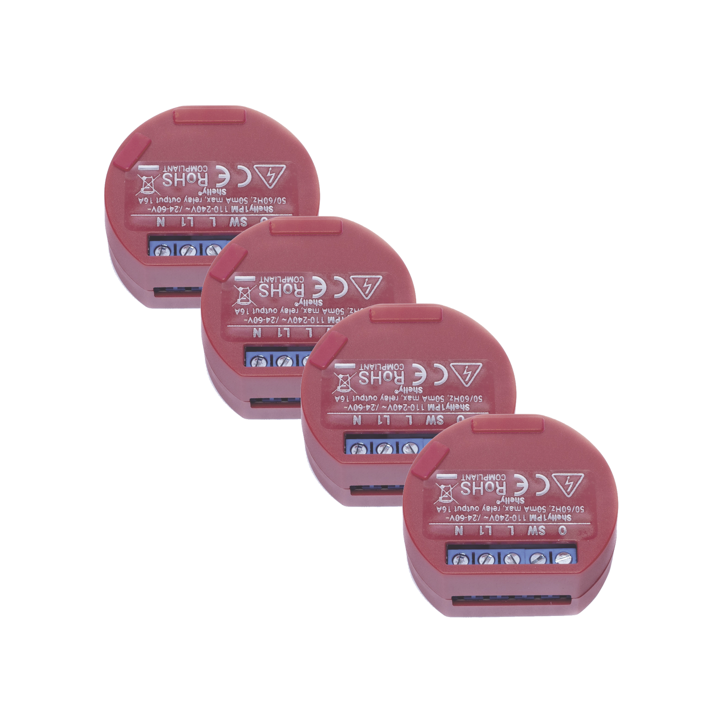 Kit de 4 / Relevador / Interruptor WIFI / Industrial y residencial Inteligente / Medidor de consumo / 16A / Soporta Google / Alexa / Nube P2P y control local / ideal para iluminacion