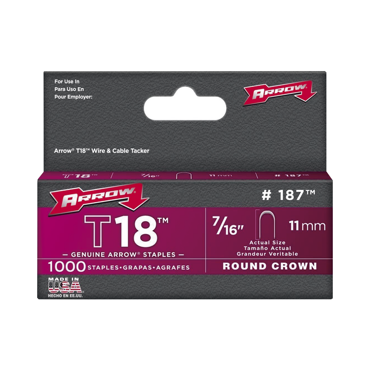 Grapas para Cables tipo "U" 7/16 (11 mm) para T18.